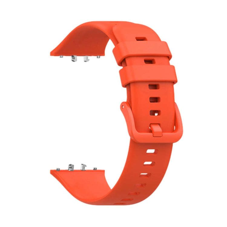 For Samsung Galaxy Fit 3 Solid Color Buckle Silicone Watch Band(Orange)