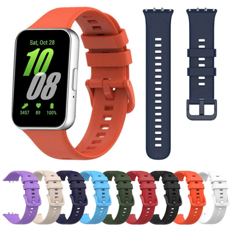 For Samsung Galaxy Fit 3 Solid Color Buckle Silicone Watch Band(Sky Blue)