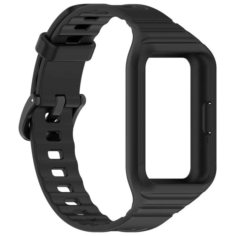 For Samsung Galaxy Fit 3 Solid Color Integrated TPU Watch Band(Black)