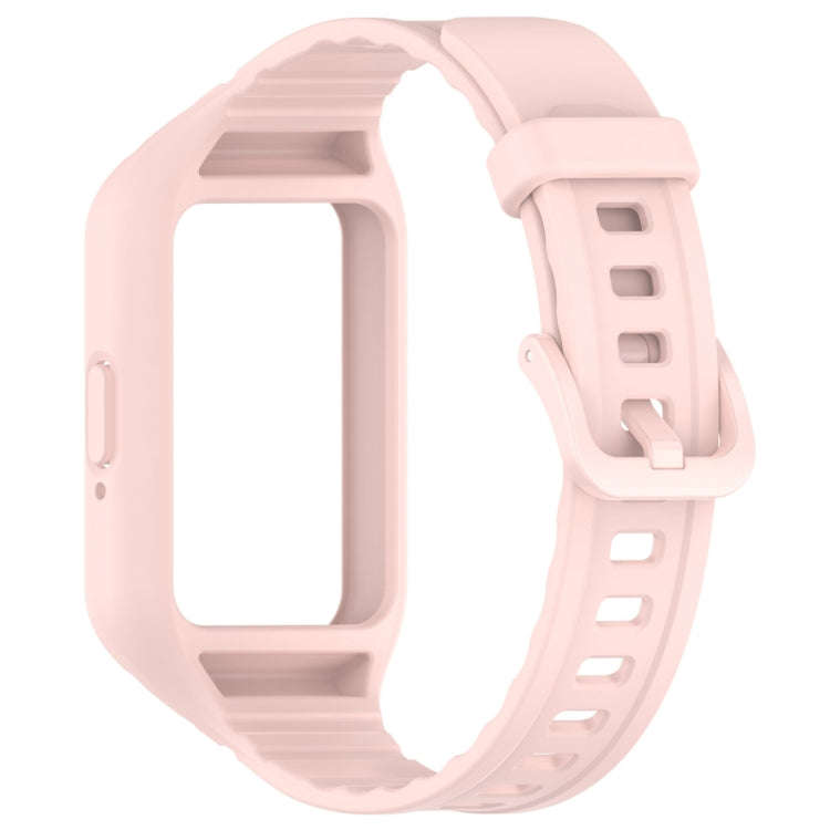 For Samsung Galaxy Fit 3 Solid Color Integrated TPU Watch Band(Light Pink)