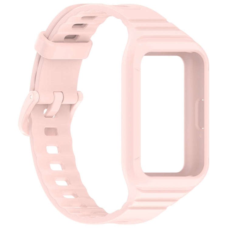 For Samsung Galaxy Fit 3 Solid Color Integrated TPU Watch Band(Light Pink)