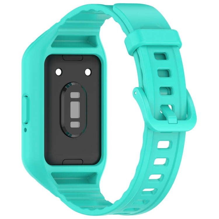 For Samsung Galaxy Fit 3 Solid Color Integrated TPU Watch Band(Cyan)