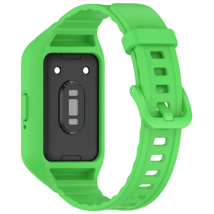 For Samsung Galaxy Fit 3 Solid Color Integrated TPU Watch Band(Fluorescent Green)
