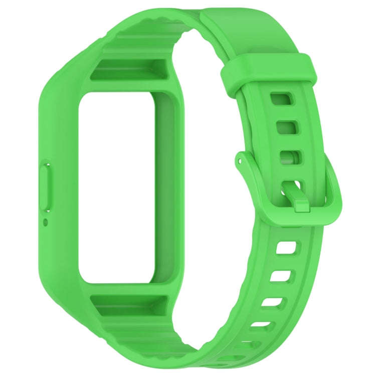 For Samsung Galaxy Fit 3 Solid Color Integrated TPU Watch Band(Fluorescent Green)