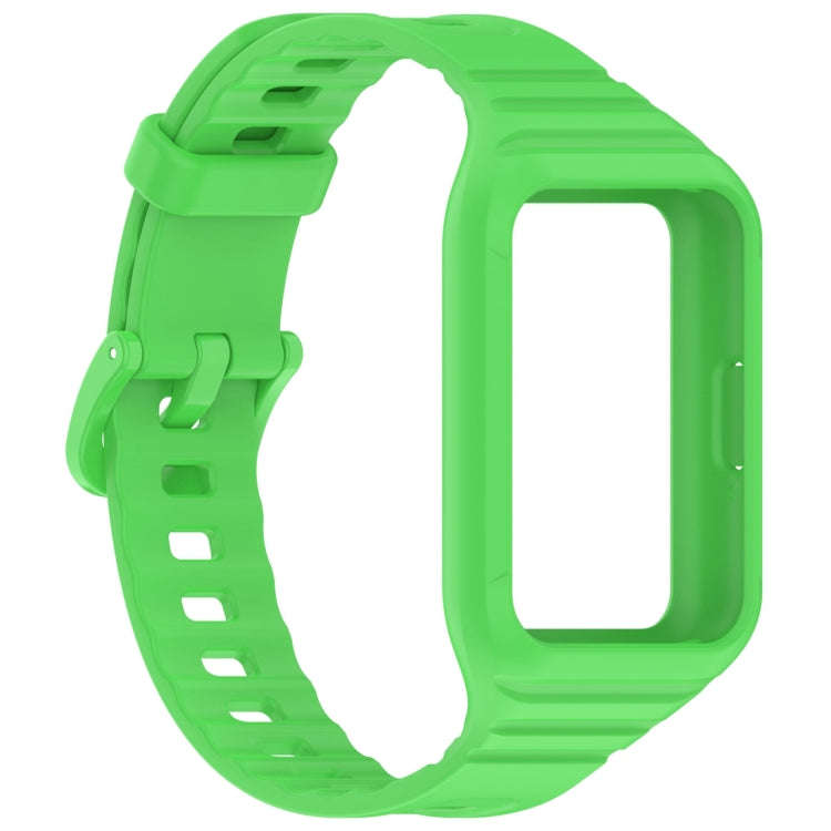 For Samsung Galaxy Fit 3 Solid Color Integrated TPU Watch Band(Fluorescent Green)