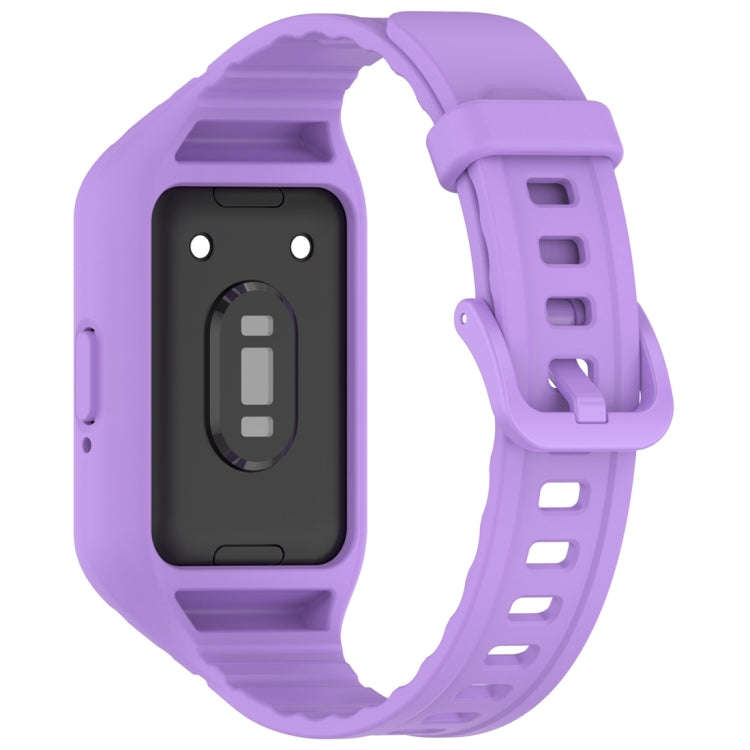 For Samsung Galaxy Fit 3 Solid Color Integrated TPU Watch Band(Purple)