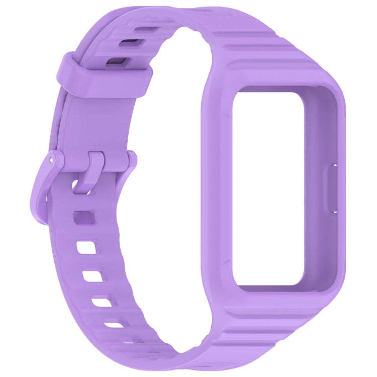 For Samsung Galaxy Fit 3 Solid Color Integrated TPU Watch Band(Purple)