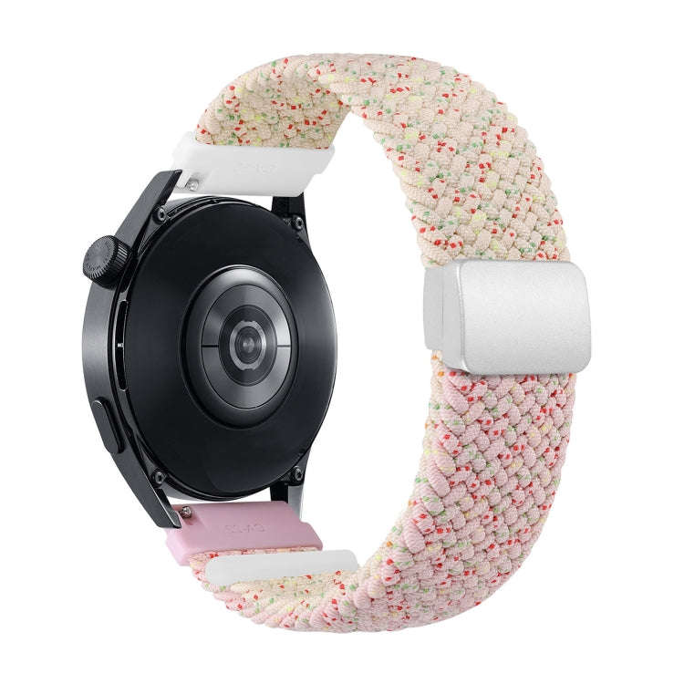 20mm Two-color Magnetic Braided Nylon Watch Band(Starlight Colorful Pink)