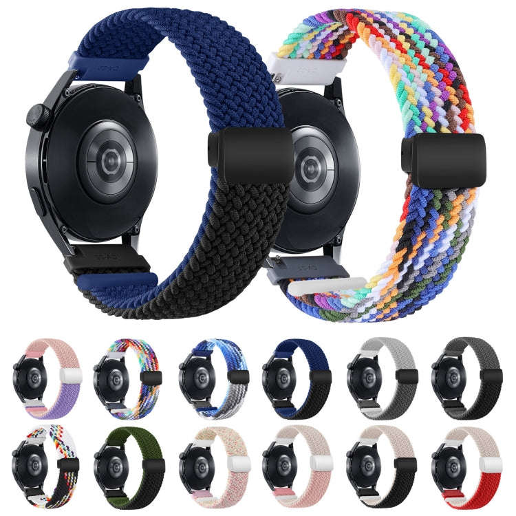 20mm Two-color Magnetic Braided Nylon Watch Band(Light Dark Grey)