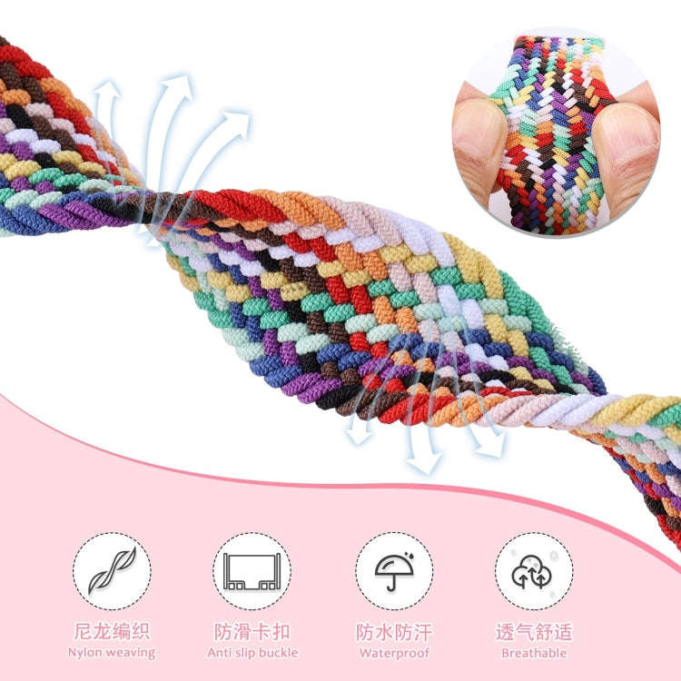 18mm Two-color Magnetic Braided Nylon Watch Band(Blueberry Black Chocolate)