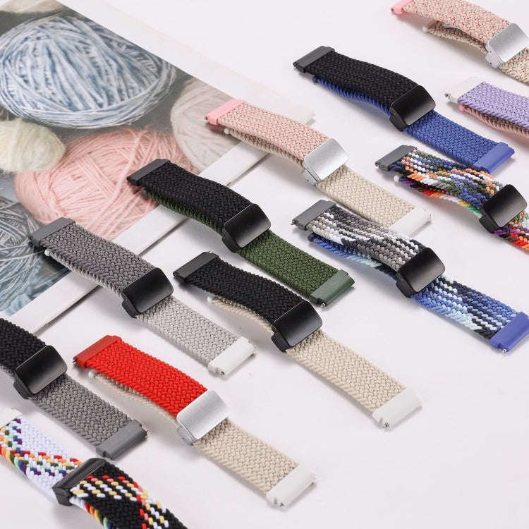 18mm Two-color Magnetic Braided Nylon Watch Band(Blueberry Black Chocolate)