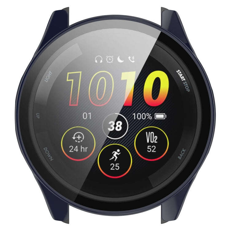 For Garmin Forerunner 165 / 165 Music PC + Tempered Film Integrated Watch Protective Case(Ink Blue)