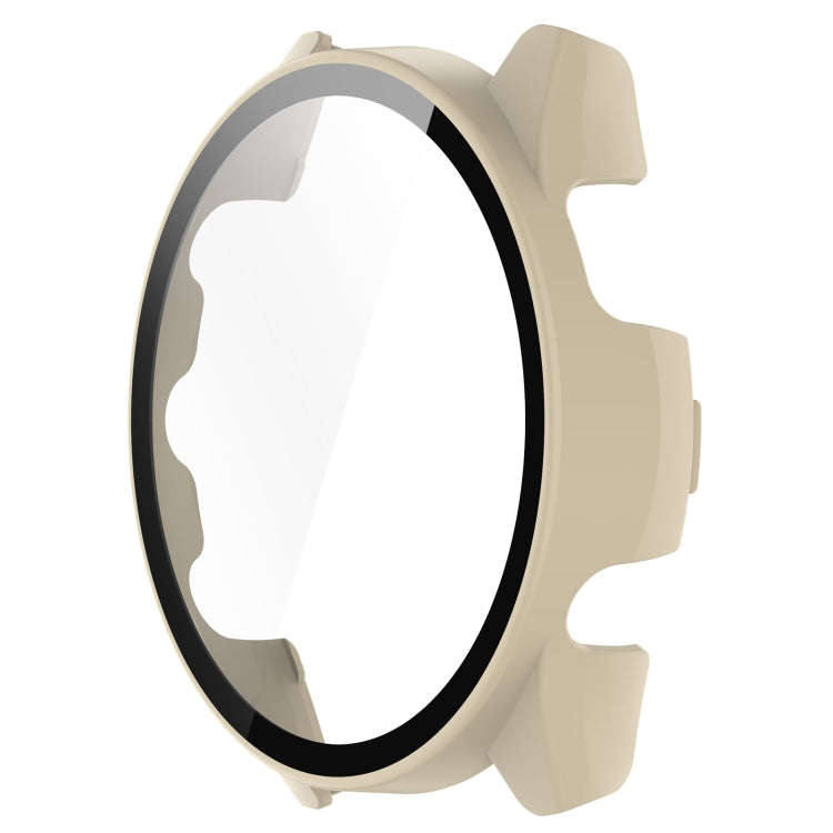 For Garmin Forerunner 165 / 165 Music PC + Tempered Film Integrated Watch Protective Case(Ivory W...