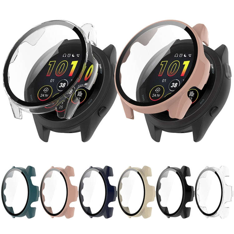 For Garmin Forerunner 165 / 165 Music PC + Tempered Film Integrated Watch Protective Case(Transpa...