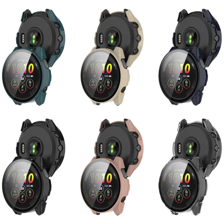 For Garmin Forerunner 165 / 165 Music PC + Tempered Film Integrated Watch Protective Case(Transpa...