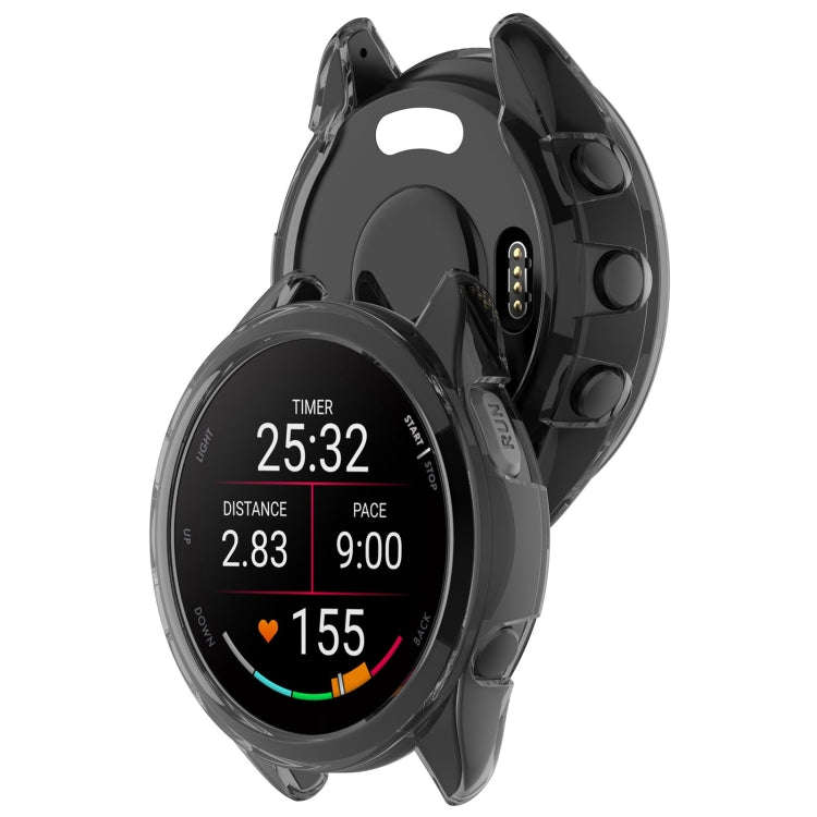 For Garmin Forerunner 165 / 165 Music Half Pack Hollow TPU Watch Protective Case(Transparent Black)