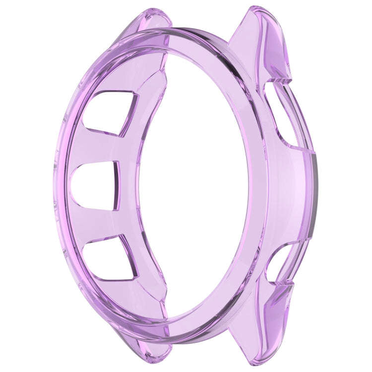 For Garmin Forerunner 165 / 165 Music Half Pack Hollow TPU Watch Protective Case(Transparent Purple)