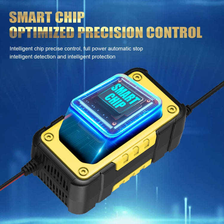 FOXSUR 7A 12V Car / Motorcycle Smart Battery Charger, Plug Type:US Plug(Yellow)