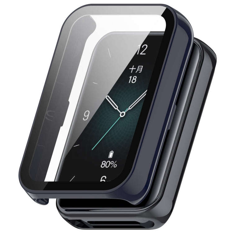 For Honor Band 9 PC + Tempered Film Integrated Watch Protective Case(Ink Blue)