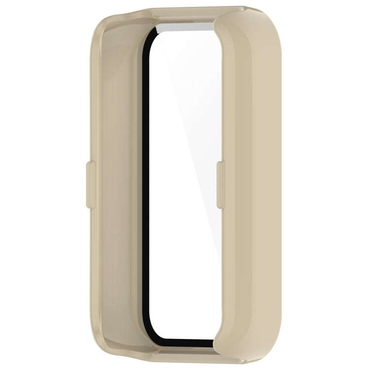 For Honor Band 9 PC + Tempered Film Integrated Watch Protective Case(Ivory White)