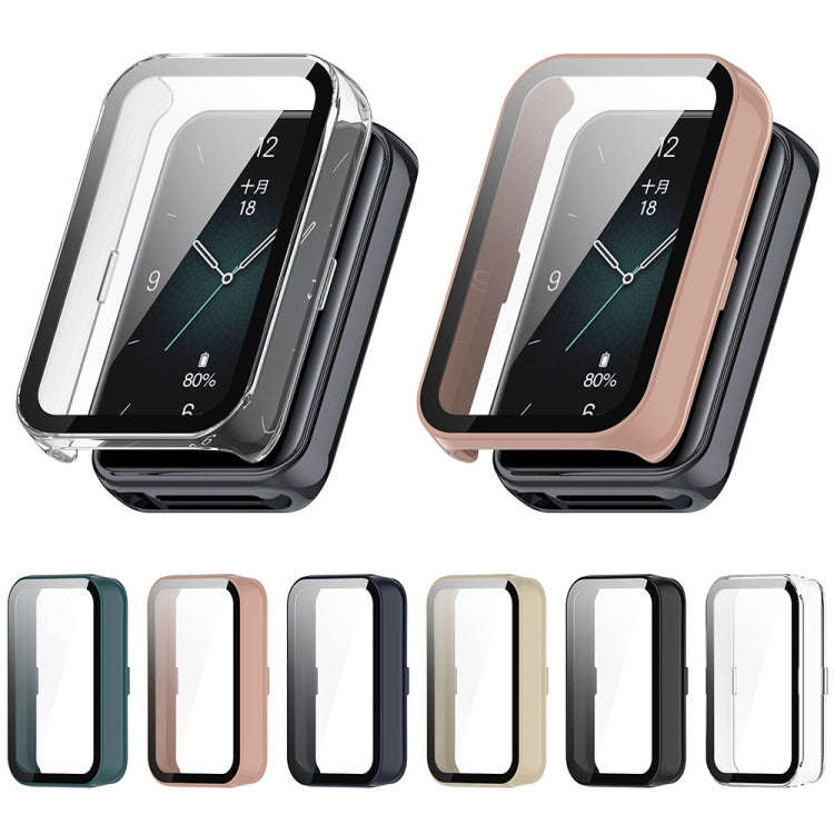 For Honor Band 9 PC + Tempered Film Integrated Watch Protective Case(Ink Blue)