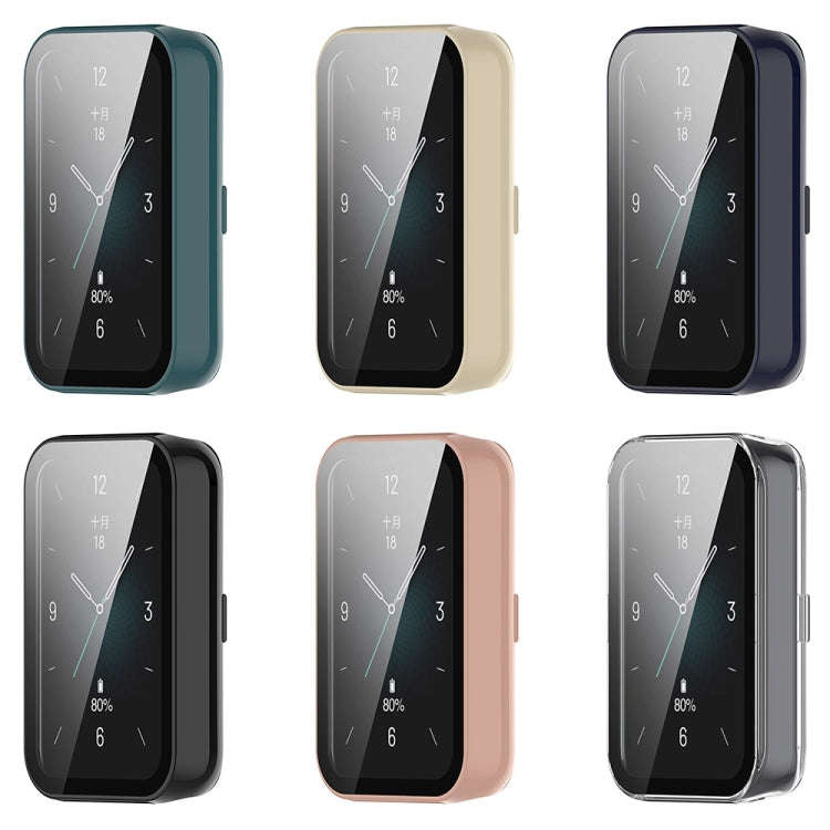 For Honor Band 9 PC + Tempered Film Integrated Watch Protective Case(Black)