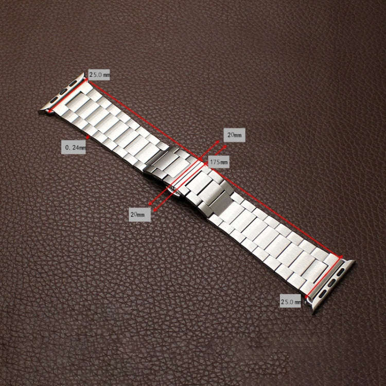 For Apple Watch Ultra 2 49mm Three-bead Butterfly Buckle Metal Watch Band(Black)