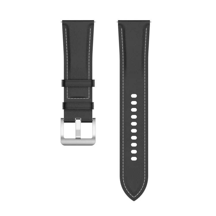 For Xiaomi Watch 2 22mm Genuine Leather Watch Band(Black)