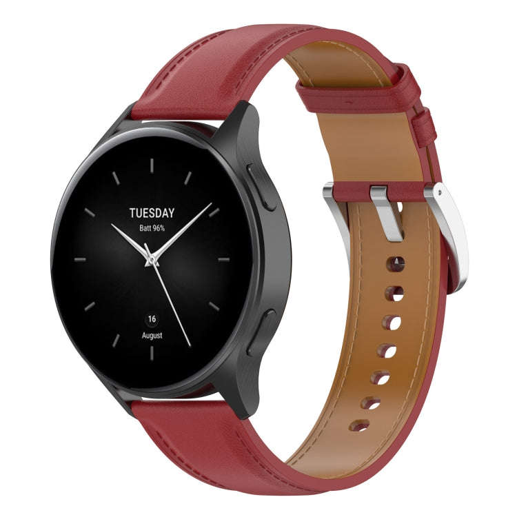For Xiaomi Watch 2 22mm Genuine Leather Watch Band(Red)