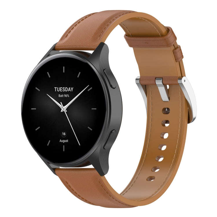 For Xiaomi Watch 2 22mm Genuine Leather Watch Band(Light Brown)