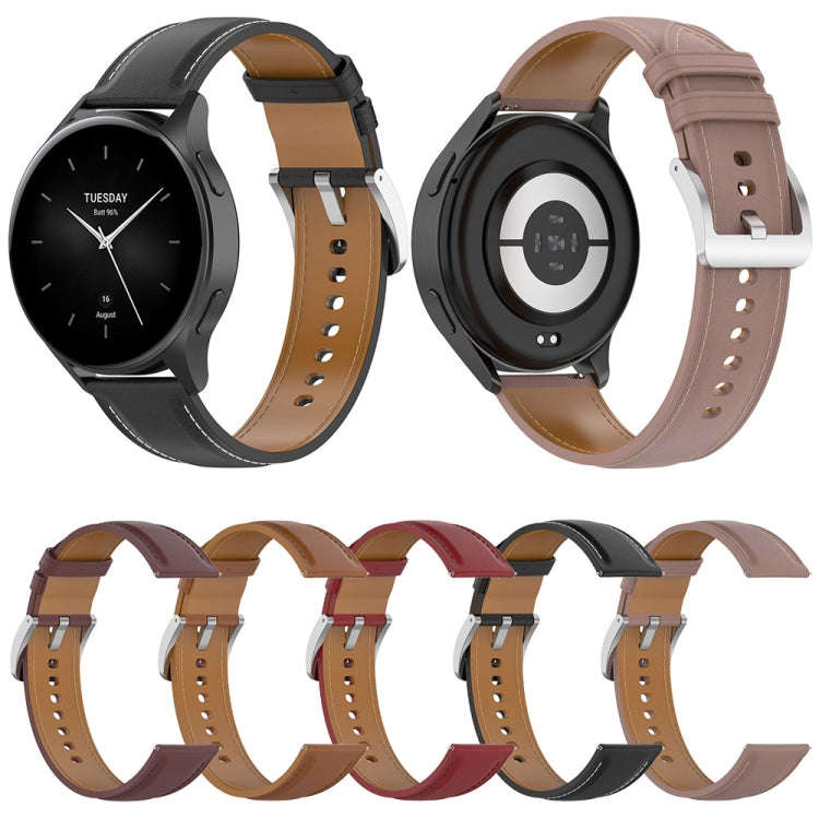 For Xiaomi Watch 2 22mm Genuine Leather Watch Band(Black)