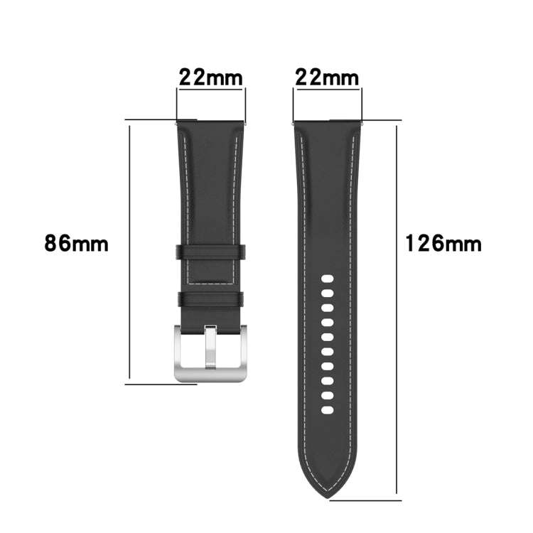 For Xiaomi Watch 2 22mm Genuine Leather Watch Band(Dark Brown)