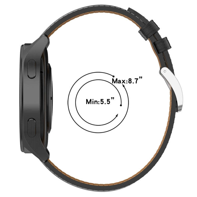 For Xiaomi Watch 2 22mm Genuine Leather Watch Band(Black)