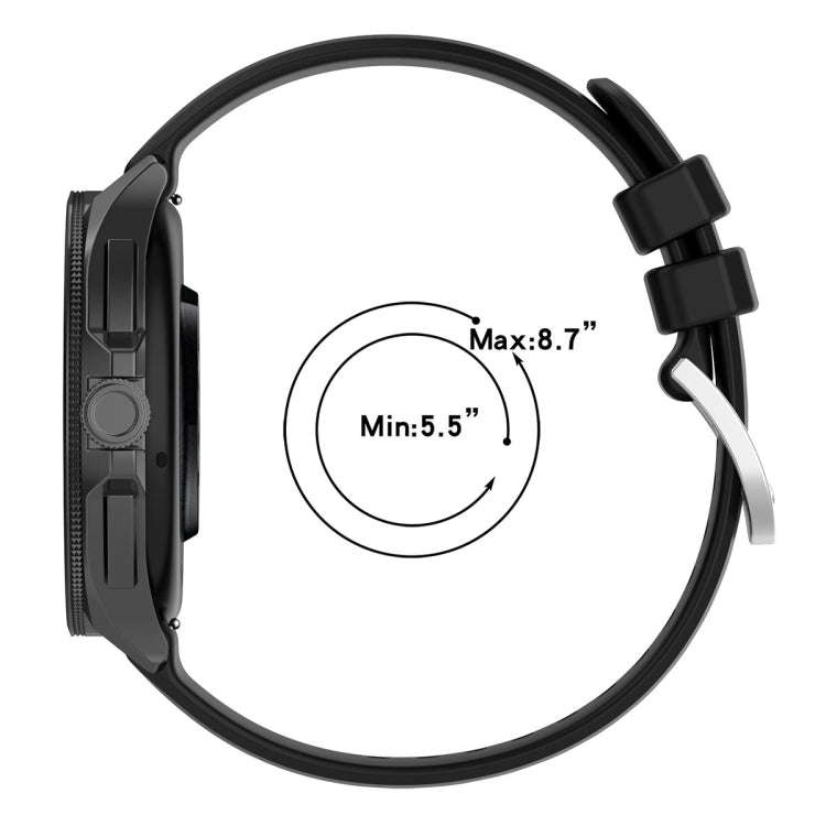 For Xiaomi Watch 2 Liquid Glossy Silver Buckle Silicone Watch Band(Dark Blue)