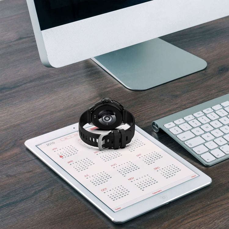 For Xiaomi Watch 2 Liquid Glossy Silver Buckle Silicone Watch Band(Black)