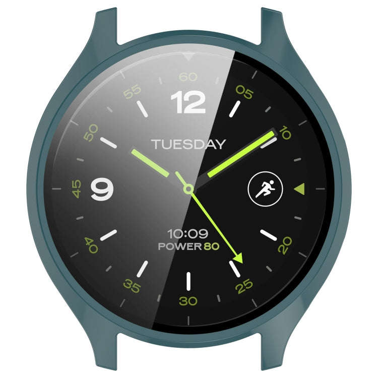 For Xiaomi Watch 2 PC + Tempered Film Integrated Watch Protective Case(Pine Green)