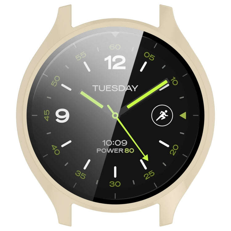 For Xiaomi Watch 2 PC + Tempered Film Integrated Watch Protective Case(Ivory White)