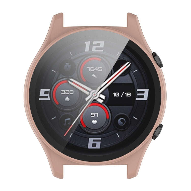 For Honor Watch GS 4 PC + Tempered Film Integrated Watch Protective Case(Pink)