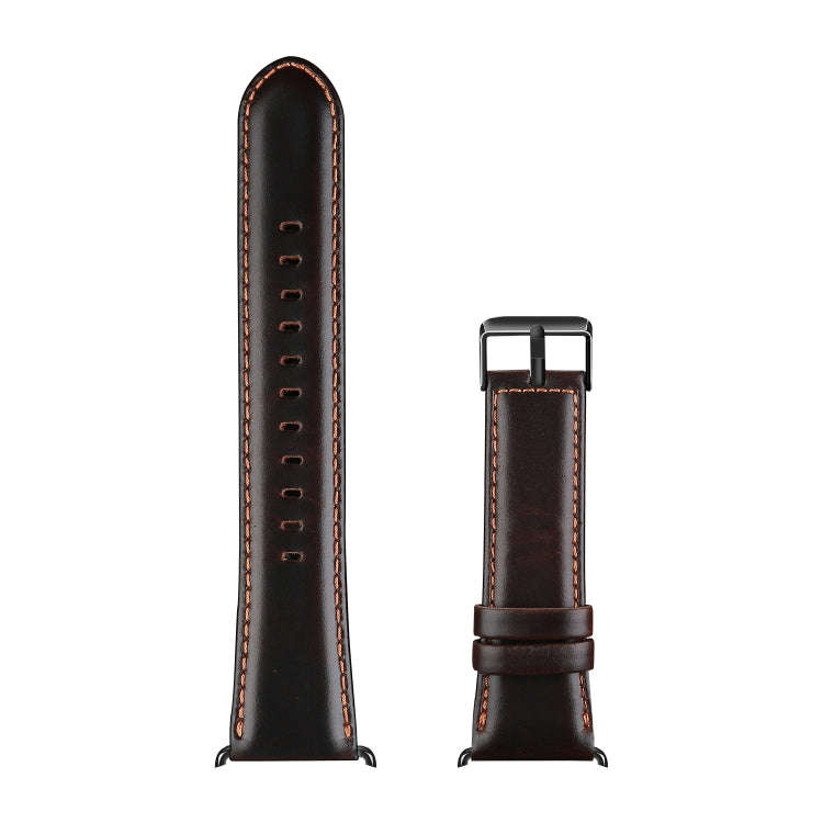For Apple Watch Series 9 41mm DUX DUCIS Business Genuine Leather Watch Strap(Coffee)