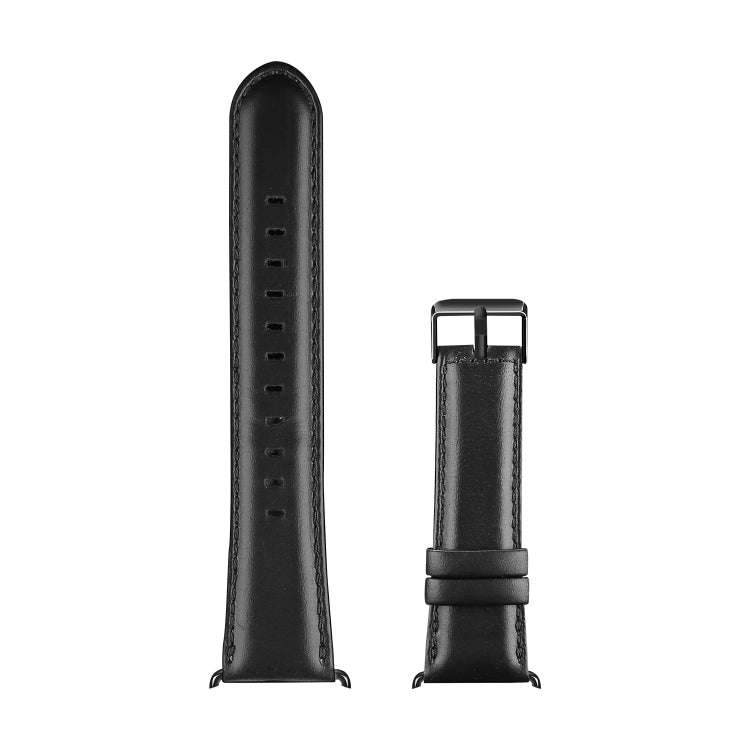 For Apple Watch Series 6 40mm DUX DUCIS Business Genuine Leather Watch Strap(Black)