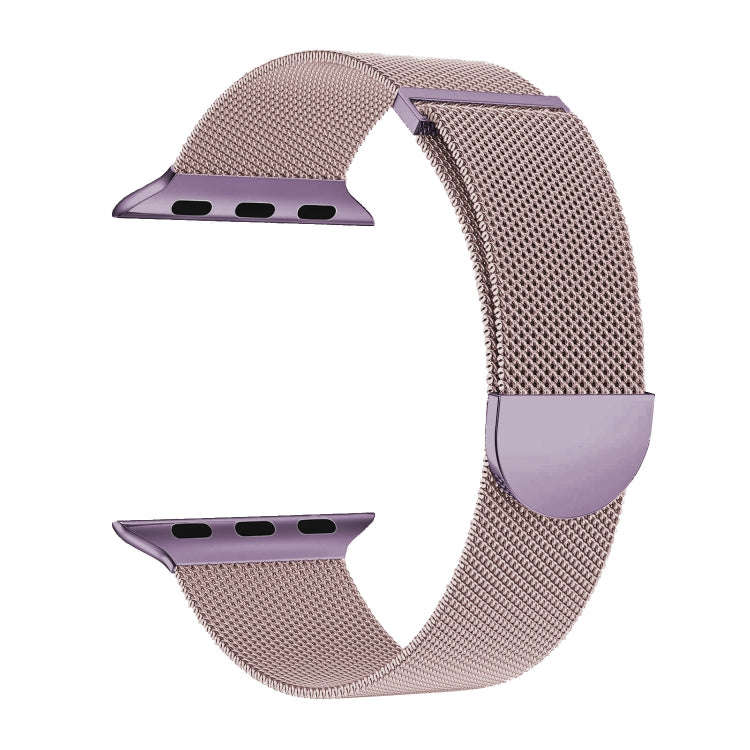 For Apple Watch Series 7 41mm Two Color Milanese Loop Magnetic Watch Band(Pink Purple)
