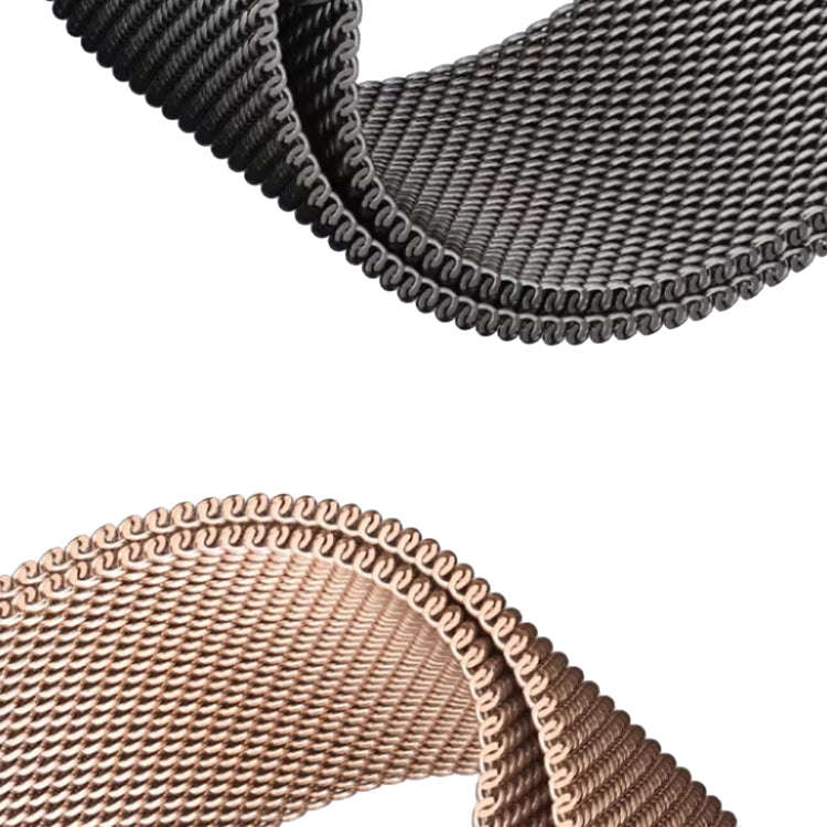 For Apple Watch 42mm Two Color Milanese Loop Magnetic Watch Band(Starlight Orange)