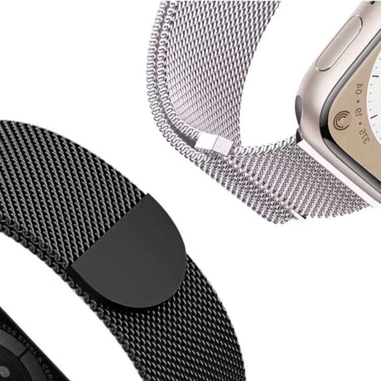 For Apple Watch 42mm Two Color Milanese Loop Magnetic Watch Band(Starlight Orange)