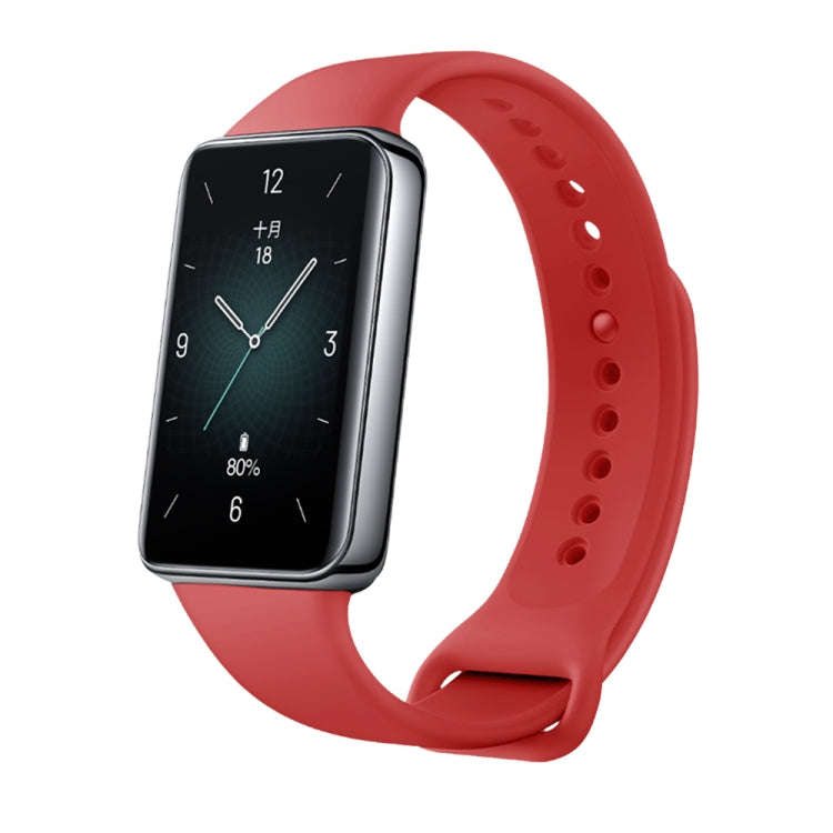 For Honor Band 9 Solid Color Silicone Watch Band(Dark Red)