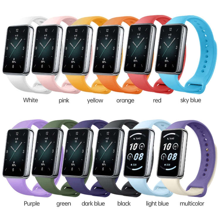 For Honor Band 9 Solid Color Silicone Watch Band(Dark Blue)