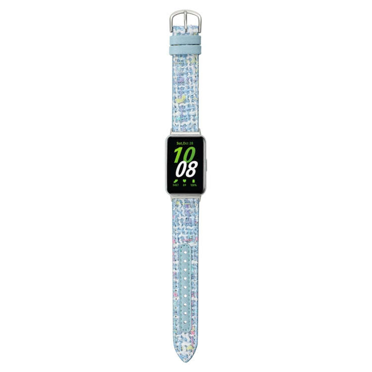 For Samsung Galaxy Fit 3 Woolen Leather Watch Band(Blue)