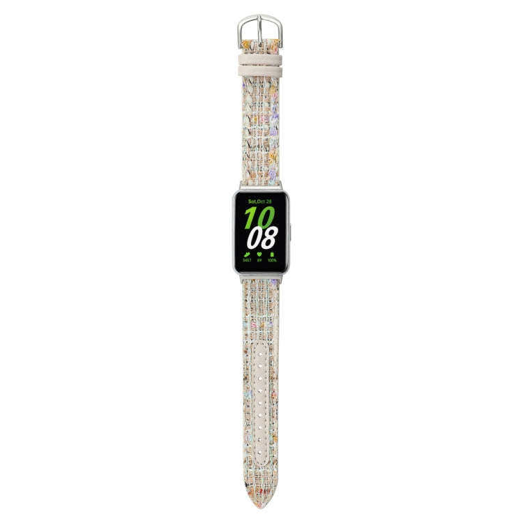 For Samsung Galaxy Fit 3 Woolen Leather Watch Band(Starlight)