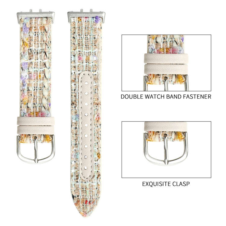 For Samsung Galaxy Fit 3 Woolen Leather Watch Band(Colorful White)