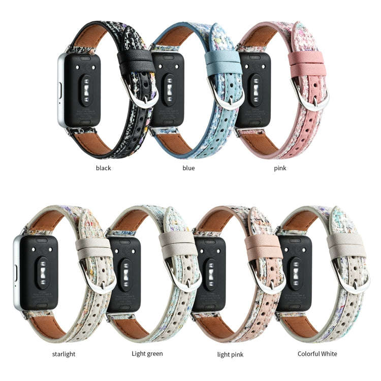 For Samsung Galaxy Fit 3 Woolen Leather Watch Band(Blue)