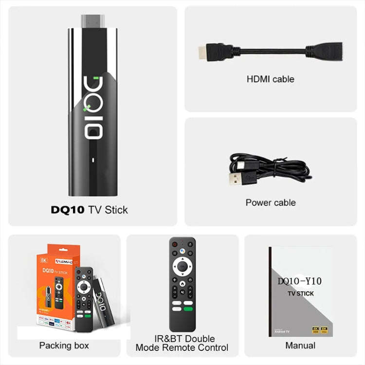 LEMFO DQ10 Allwinner H618 Quad Core ARM Cortex A53 8K HD Android TV Stick, RAM:4GB+32GB(EU Plug)